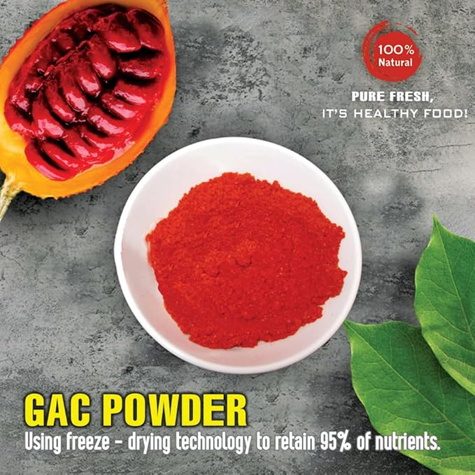 GAC POWDER 2.47 oz (70g) VIETFARMFOOD: Pure freeze-dried vegetable powder, made from real vegetables with no added sugar - Perfect for daily nutrition to keep your body full of vitality