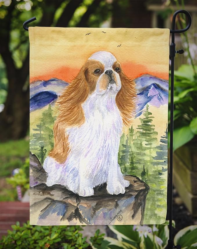 Caroline's Treasures SS8311GF English Toy Spaniel Garden Flag Mailbox Flag Decorative Yard Flag Banner Outside Patio Artwork Yard Flower Beds, Garden Size, Multicolor