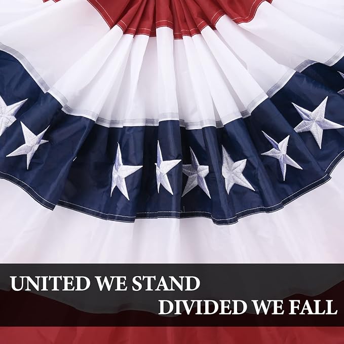 DanCoom 4 Pack American Fan Bunting for Outside 2 x 4 FT American Pleated Fan Flag,American Flag Bunting Patriotic Decorations Bunting Flags for Outdoor Yard Party,Memorial Day Decorations Flags