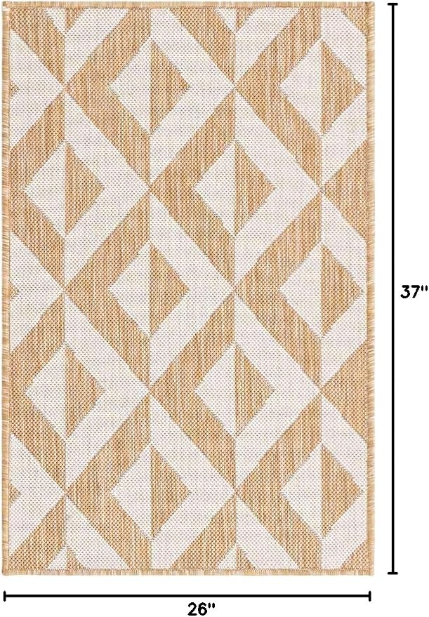 Unique Loom Jill Zarin Outdoor Collection Area Rug - Napa (2' 2'' x 3' 1'' Rectangle, Beige/ Brown)