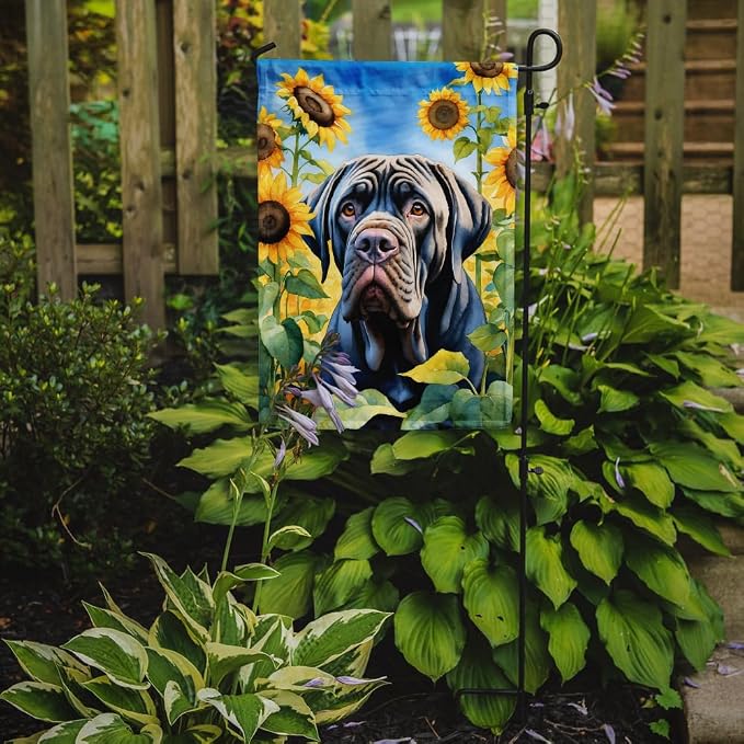 Caroline's Treasures DAC6122GF Neapolitan Mastiff in Sunflowers Garden Flag Mailbox Flag Decorative Yard Flag Banner Outside Patio Artwork Yard Flower Beds, Garden Size, Multicolor