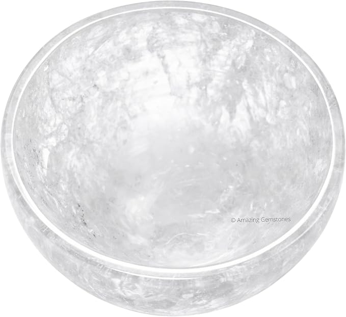 Clear Quartz Crystal Bowl - 2 Inch Decorative Bowls for Room and Home Decor - Gemstone Healing Crystals for Elegant Display, Positive Energy Balance and Gift