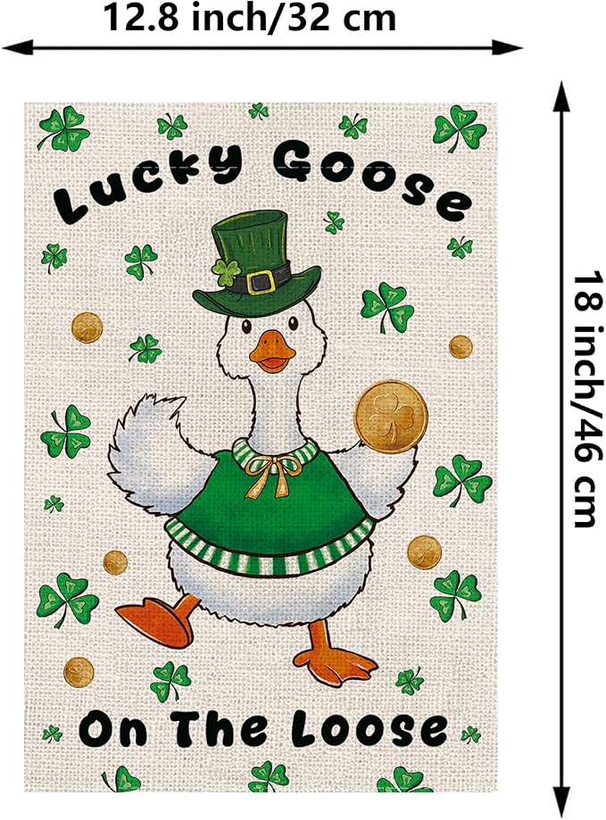 Seasonal Garden Flags - Funny Goose Double Sided Flags Set of 11 Holiday Farmhouse Indoor Halloween Christams Gifts Outdoor Yard Lawn Decorations 12.5x18 Inch
