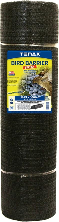 TENAX Ornex LM Bird Netting 14' x 1,000' Black