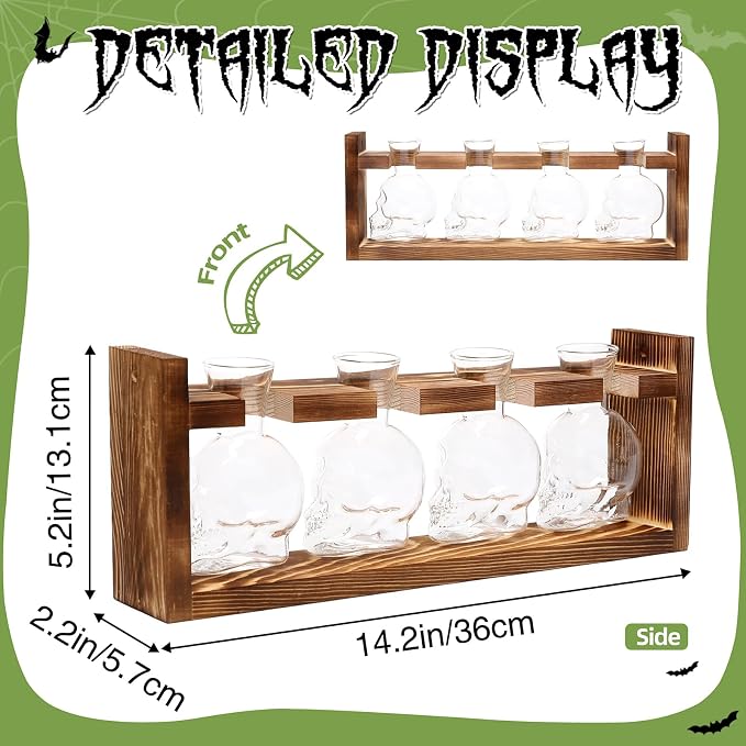 Plant Propagation Stations Halloween Skull Plant Terrarium Kit | Glass Vases Gift for Father Air Planter Home Office Decor