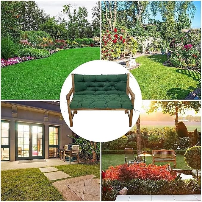Swing Cushion Replacement Outdoor Porch Waterproof Bench Cushion 2-3 Seater Washable Bench Replacement Cushions for Outdoor Patio Porch Swing Cushions