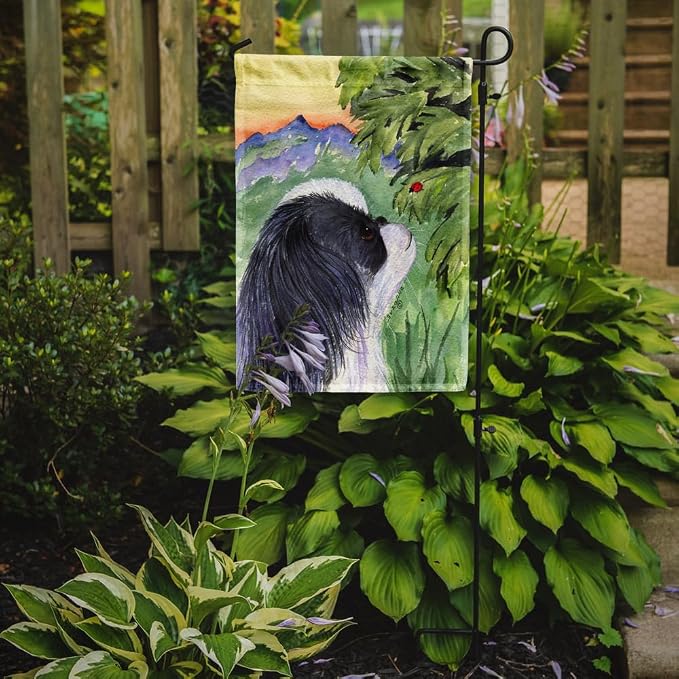 Caroline's Treasures SS8259GF Japanese Chin Garden Flag Mailbox Flag Decorative Yard Flag Banner Outside Patio Artwork Yard Flower Beds, Garden Size, Multicolor