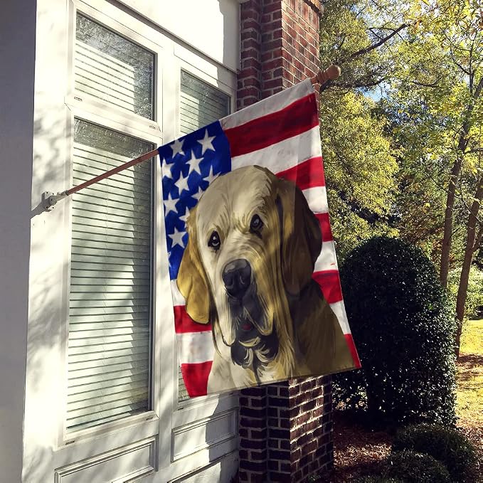Caroline's Treasures CK6718CHF Spanish Mastiff Dog American Flag House Flag Large Porch Sleeve Pole Decorative Outside Yard Banner Artwork Wall Hanging, Polyester, House Size, Multicolor