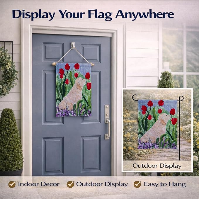 Caroline's Treasures SS8610GF Golden Retriever Garden Flag Mailbox Flag Decorative Yard Flag Banner Outside Patio Artwork Yard Flower Beds, Garden Size, Multicolor