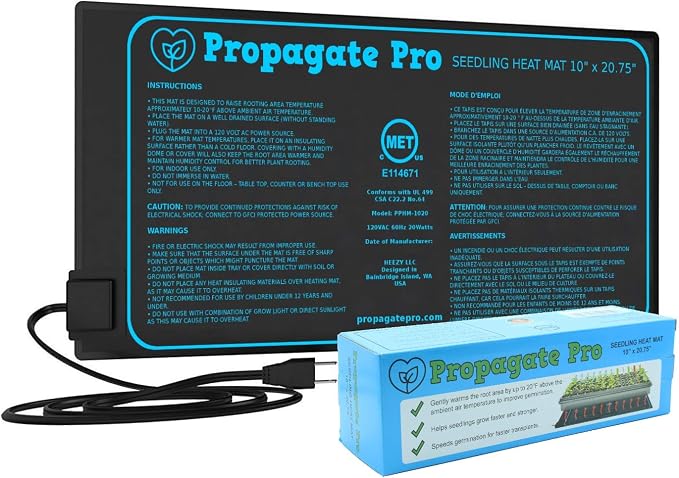Seedling Heating Mat | Fits (1) Standard 1020 Tray | Germination Grow Heat Pad for Seed & Starter Plants Soil Warmer for Indoor Home Gardening (10x20 Single)