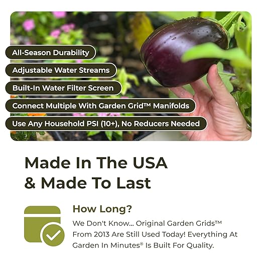 Garden Grid Watering System, 4x4 | Garden Watering System for Raised Beds - But Better | Pre-Assembled, Waters Every Plant Evenly, 1-Min Setup | Square Foot Gardening | US-Made | Standard 44"x44"