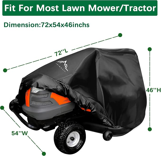 Himal Outdoors Riding Lawn Mower Cover Pro, Heavy Duty 600D to 54" | Polyester Oxford,Waterproof,UV Resistant,Universal Size Tractor Cover,Storage Bag