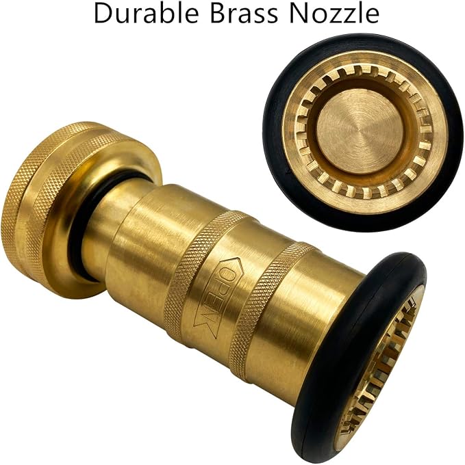 SAFBY Fire Hose Nozzle Brass Fire Equipment Spray Jet Fog (2" NPT/NPSH)