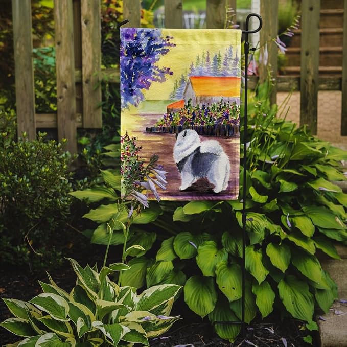 Caroline's Treasures SS8452GF Keeshond Garden Flag Mailbox Flag Decorative Yard Flag Banner Outside Patio Artwork Yard Flower Beds, Garden Size, Multicolor