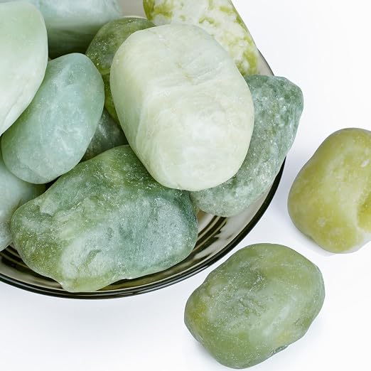 40lbs Jade Pebbles for Indoor Plants, 2-3 Inch Plant Rocks for Pots Indoor, Decorative Garden Rocks Outdoor Landscaping, Polished Natural Stone for Walkways, Yard, Vases, Crafts
