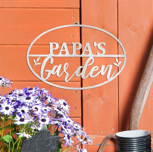 Garden Oval for Him (Papa's) -Garden Signs Decorative Outdoor -Yard gifts for men -Outdoor Signs -Gifts for gardeners men -fathers day yard plaque -Gardening Signs