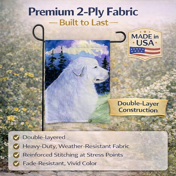 Caroline's Treasures SS8980GF Great Pyrenees Garden Flag Mailbox Flag Decorative Yard Flag Banner Outside Patio Artwork Yard Flower Beds, Garden Size, Multicolor