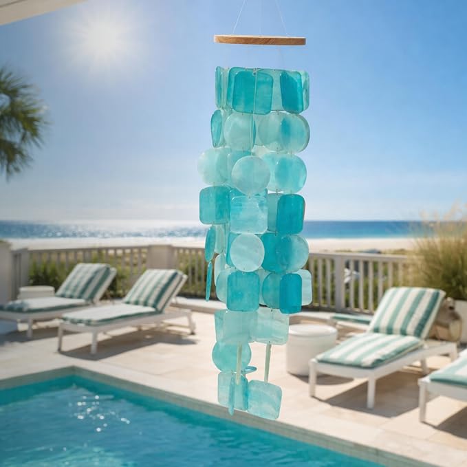 Solange & Frances Beach Decor, Outdoor Decor, Wind Chimes for Outside. Unique Yard Decorations Outdoor Windchimes, Birthday Gifts for Women, and Gift for Men