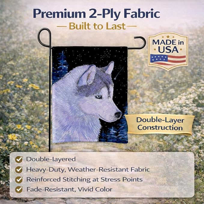 Caroline's Treasures SS8617GF Siberian Husky Garden Flag Mailbox Flag Decorative Yard Flag Banner Outside Patio Artwork Yard Flower Beds, Garden Size, Multicolor