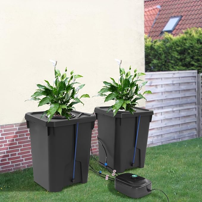 DONSU Hydroponics Growing System, Culture Bucket System, Recirculating Drip Garden System,7.13 Gal Deep Water Culture for Grow Tent, Greenhouse, Garden, Balcony (2)