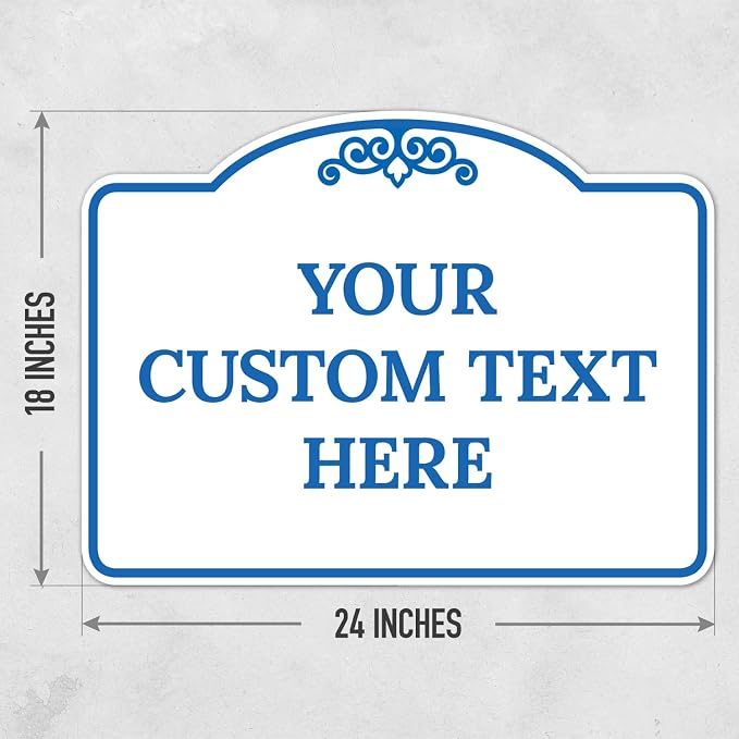 Custom Decorative Sign, Personalized Metal Sign for Business, Driveway, Home, Airbnb, Office Door Plaque, Blue Light Sign, 18x24 Inches, ACM, Fade Resistant, Made in USA by Sigo Signs