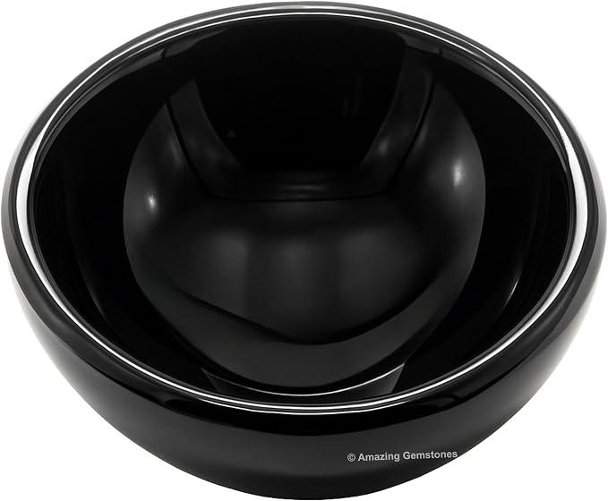 Black Obsidian Crystal Bowl - 2 Inch Decorative Bowls for Room and Home Decor - Gemstone Healing Crystals for Elegant Display, Positive Energy Balance and Gift