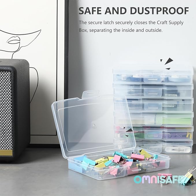 5x7 Photo Storage Cases, Plastic Craft Storage Container, Acid-Free Box for Pictures, Crafts, Scrapbooking, Photo Keeper (20) | Acid-Free, Sturdy, Large Capacity, Scrapbooking, Photo Keeper
