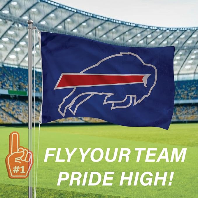 Team Sports America NFL Buffalo Bills 3x5 Outdoor Durable Flag with Grommets | Heavy Duty Flag & Banner for Outdoor Garden Patio | Indoor Wall Decor | Works with Flag Poles for Outside House
