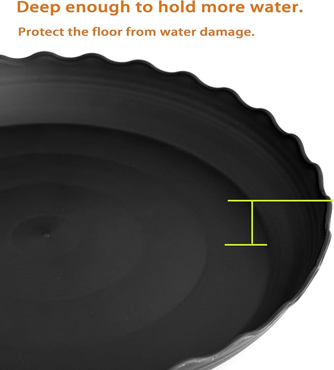 4 Pack of 18 inch Plant Saucer Plant Tray, Plastic Plant Saucer, Heavy Duty Plant Tray for Pots, Plant Saucers for Indoors Planter, Garden Water Plate Bowls for Gallon Grow Bags (Black)