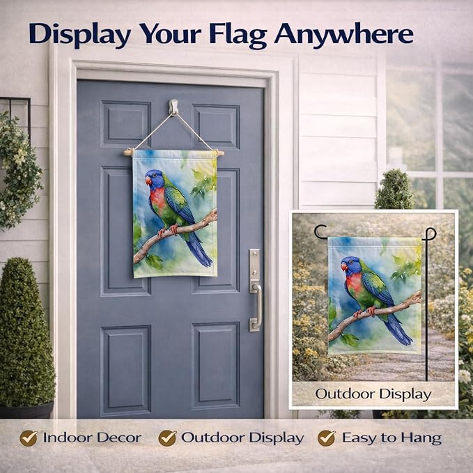 Caroline's Treasures Pionus Garden Flag Mailbox Flag Decorative Yard Flag Banner Outside Patio Artwork Yard Flower Beds, Garden Size, Multicolor