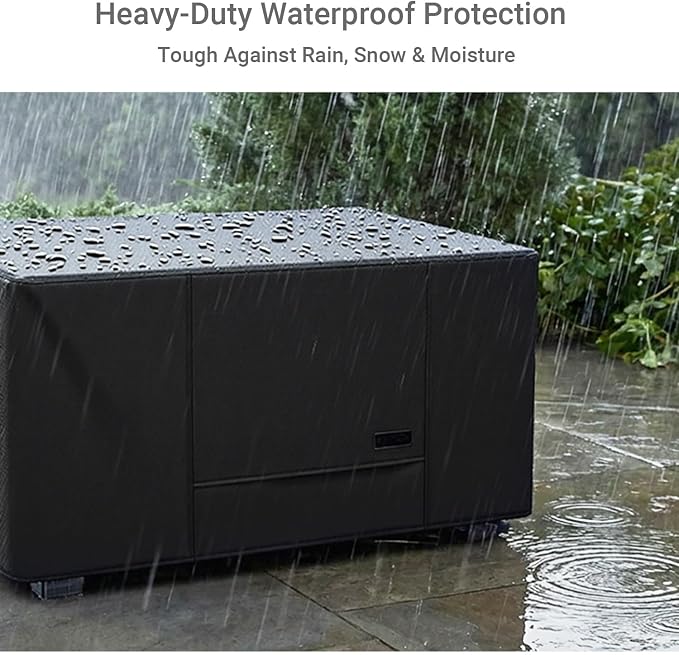 NettyPro Deck Box Cover Outdoor Waterproof Storage Bench Cover for Rectangular Deck Box, 57 x 28 x 24 inch, Black