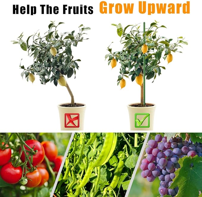 LAVEVE Garden Stakes 48 Inches Heavy Duty Steel Tomato Stake, Plastic Coated Support for Securing Trees, Climbing Plants, Cucumber, Beans, Pack of 40