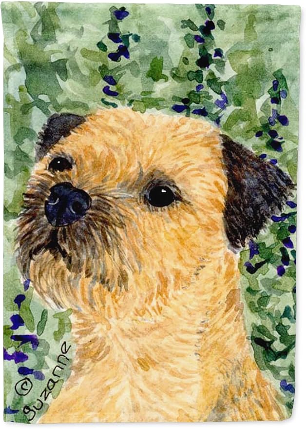 Caroline's Treasures SS8801GF Border Terrier Garden Flag Mailbox Flag Decorative Yard Flag Banner Outside Patio Artwork Yard Flower Beds, Garden Size, Multicolor