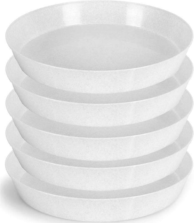 14 Inch (12.14in Base) Plant Saucers, 5-Pack | Polypropylene, Heavy Duty Indoor/Outdoor, Drip Pan & Tray, Collects Excess Water, Made in USA