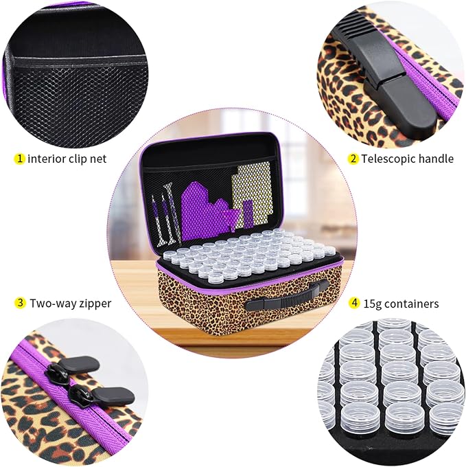 ZORETCO Diamond Art Storage - 120 Containers Diamond Art Kits for Adults | Diamond Painting Storage Case with Tools, Portable Bead Organizer Box for Diamond Painting Accessories, Art Supplies