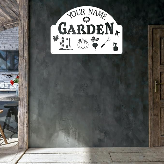 CFC0121330 Garden logo, personalized metal logo, for personalized, customized name mural garden logos, for outdoor plaque for mothers and grandma, the big logo of the exclusive vegetable garden