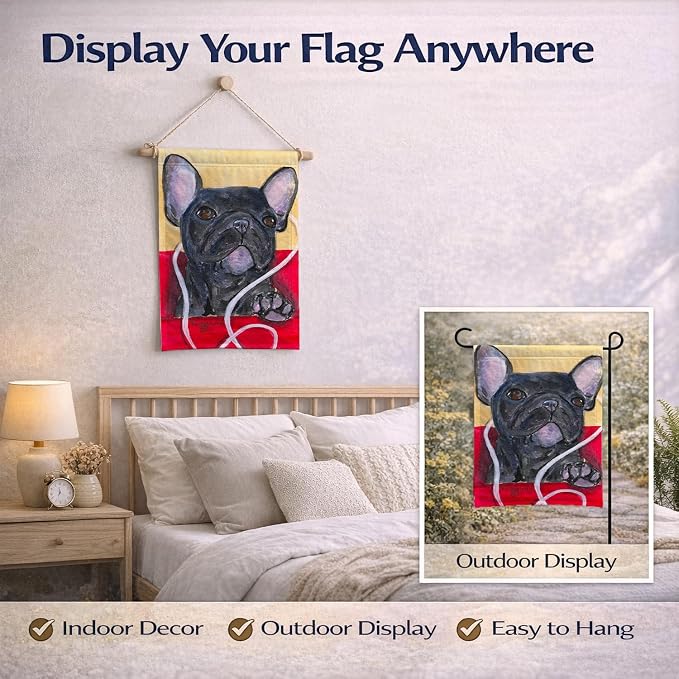 Caroline's Treasures SS8899GF French Bulldog Garden Flag Mailbox Flag Decorative Yard Flag Banner Outside Patio Artwork Yard Flower Beds, Garden Size, Multicolor
