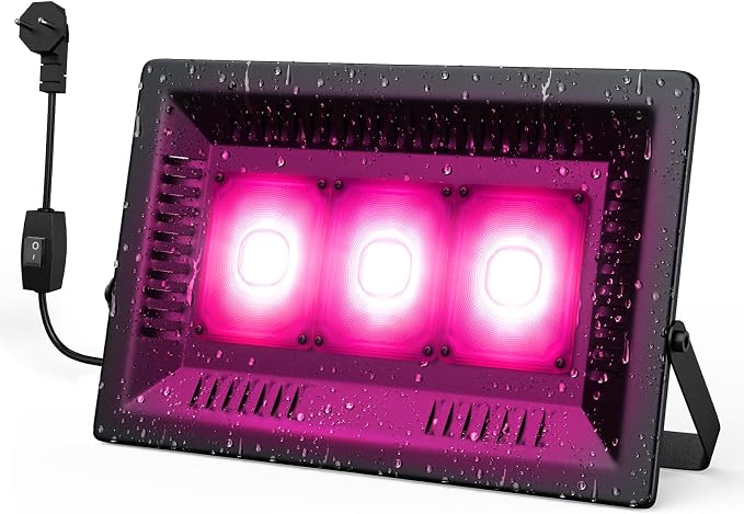 Waterproof Plant Light, 450W Outdoor Grow Lights, Full Spectrum LED Grow Light, Height Adjustable, Silent, Heat Dissipation, for Indoor Outdoor Plant Seedling Growing Blooming Fruiting