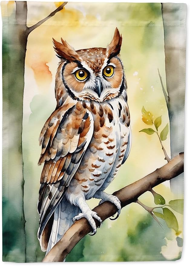 Caroline's Treasures Eastern Screech Owl Garden Flag Mailbox Flag Decorative Yard Flag Banner Outside Patio Artwork Yard Flower Beds, Garden Size, Multicolor