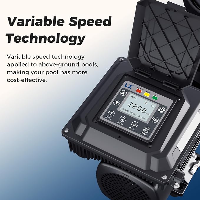 Above Ground Variable Speed Pool Pum 1HP, 115V Energy Star Above Ground Pool Pump with Filter Basket, 5230GPH, Low-Noise, Energy Saving