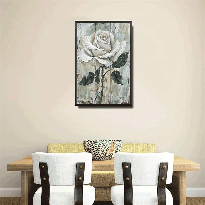 Metal Sign Tin Sign Vintage Wall Art Vintage Rose Bloom Tin Sign for Rustic Wall Art Shabby Chic Gardens and Corrosion Resistant Alumi Tin Sign Garden Gift for Bar 6×8 Inches with Metal Frame