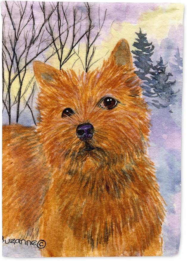 Caroline's Treasures SS1012GF Norwich Terrier Garden Flag Mailbox Flag Decorative Yard Flag Banner Outside Patio Artwork Yard Flower Beds, Garden Size, Multicolor