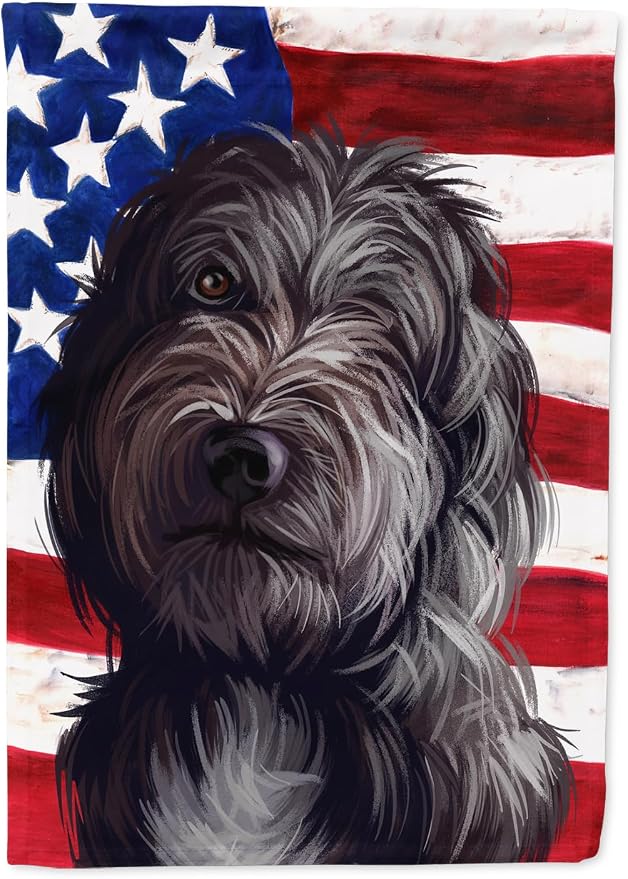 Caroline's Treasures CK6601GF Lagotto Romagnolo American Flag Garden Flag Mailbox Flag Decorative Yard Flag Banner Outside Patio Artwork Yard Flower Beds, Garden Size, Multicolor