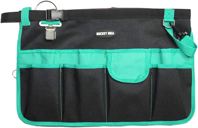 MELOTOUGH Bucket Caddy Organizer Bucket Tool Organizer for Garden Tools Fit 3.5 to 5 Gallon Bucket (Pink and Green)