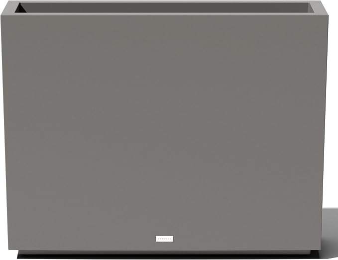 Veradek Block Series Span Plastic Planter - Tall Rectangular Planter for Indoor or Outdoor Patio/Porch, Gray, 30" in Height, 10" in Width, 38" in Length