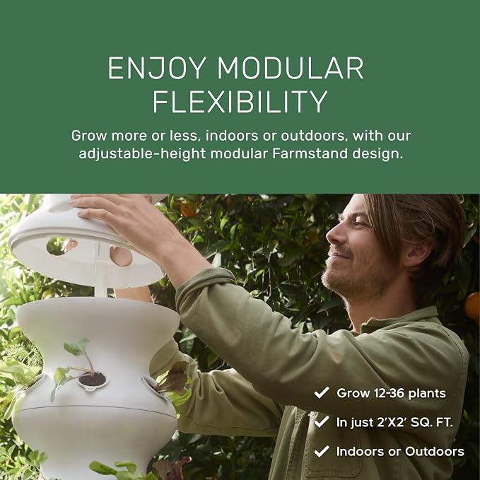 Lettuce Grow Farmstand | 18-Plant Hydroponic Growing System | Outdoor Vertical Garden | Home Gardening w/Self Watering Pump, BPA-Free Food Grade | Made in USA