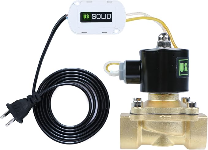 U.S. Solid Smart Solenoid Valve - 1 inch Wi-Fi APP-Controlled Brass Solenoid Valve, 110V AC