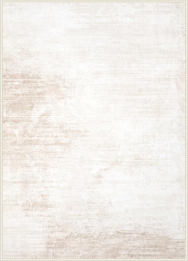 Area Rug 3x5 Washable Rug: Living Room Modern Abstract Rug Soft Non Slip Neutral Rugs Stain Resistant Small Rug Indoor Door Mat for Bedroom Kitchen Nursery Hallway Entryway Office(Beige,3'x5')