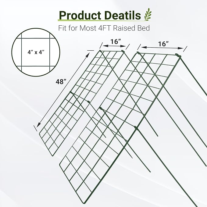 Cucumber Trellis for Garden - 2 Pack, 48" L x 16" W Garden Trellis for Climbing Plants Outdoor with Support Structures, A Frame Trellis for Climbing Vegetables Peas, Vine, Bean