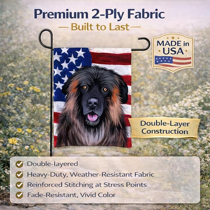 Caroline's Treasures CK6518GF Estrela Mountain Dog American Flag Garden Flag Mailbox Flag Decorative Yard Flag Banner Outside Patio Artwork Yard Flower Beds, Garden Size, Multicolor